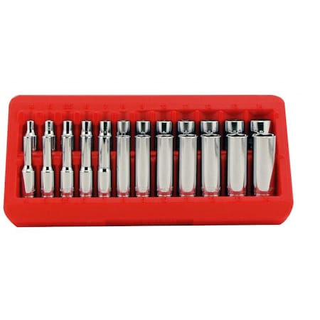 Great Neck 22 Piece 1/4 Drive Deep/Shallow Socket Set with Tray (Metric) 18622